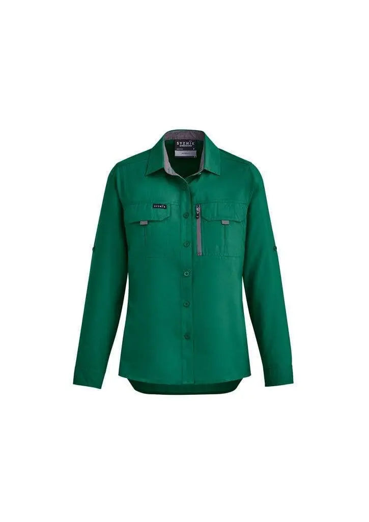 SYZMIK WOMEN OUTDOOR L/S SHIRT ZW760 Work Wear Syzmik Green 8
